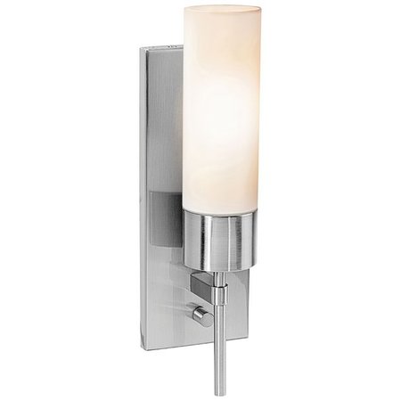 ACCESS LIGHTING Carrie, 1 Light Wall Sconce, Brushed Steel Finish, Opal Glass 50562-BS/OPL